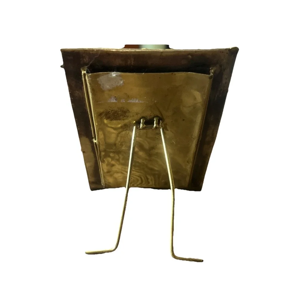 Vintage Solid Brass Giraffe Picture Frame African Safari Tabletop Decor No Glass